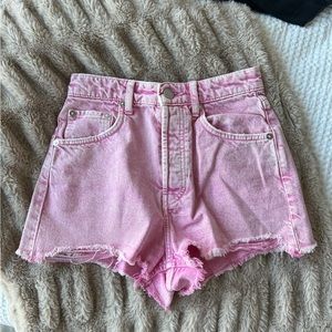 Zara pink denim shorts
